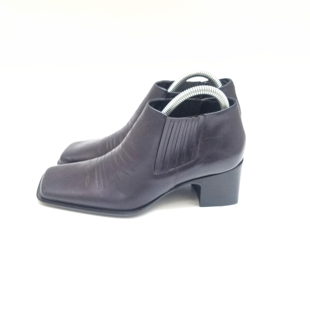 Vivien Lee Italian Made Leather Block Heel Boots Women's Size 8 - Picture 4 of 12